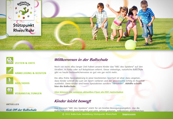 Ballschule Website